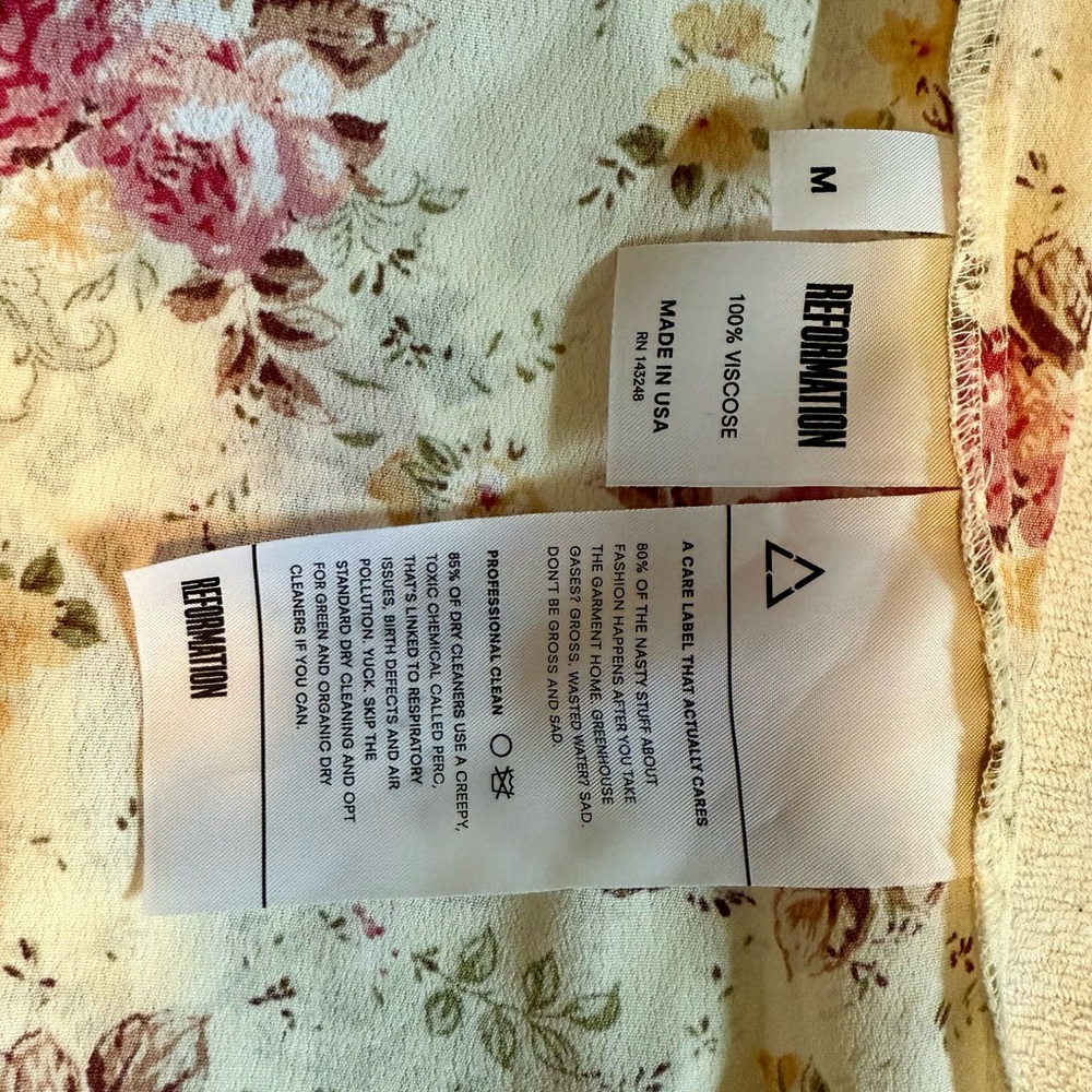 SOLD - Reformation | Coco Viscose Tank | Pink/White Floral | M - Picture 6 of 6